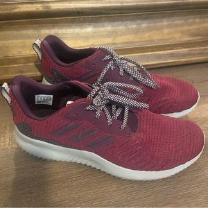 Maroon adidas sneakers